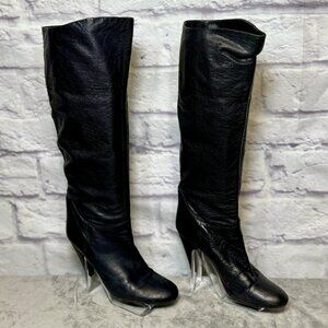 Fornarina Black Leather Knee-High Boots